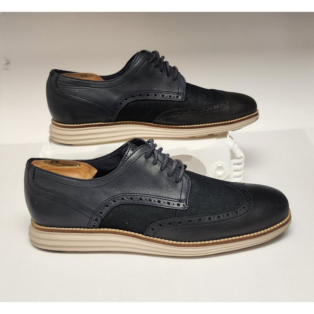 Cole Haan Men Original Grand Shortwing Oxfords Color Ombre Blue Denim Size 9.5M